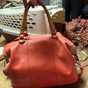 Orange Leather Handbag